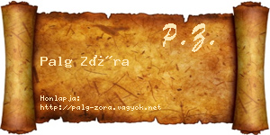 Palg Zóra névjegykártya